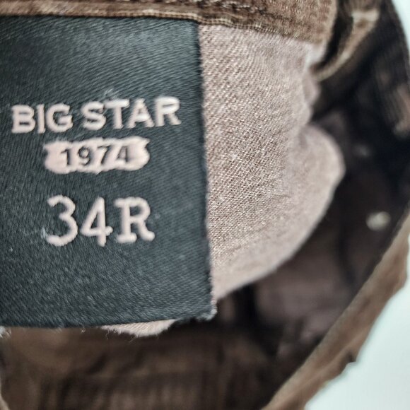 BIG STAR Jeans Mens 34R Brown Division Slim Fit Corduroy (34x31) - Picture 6 of 11